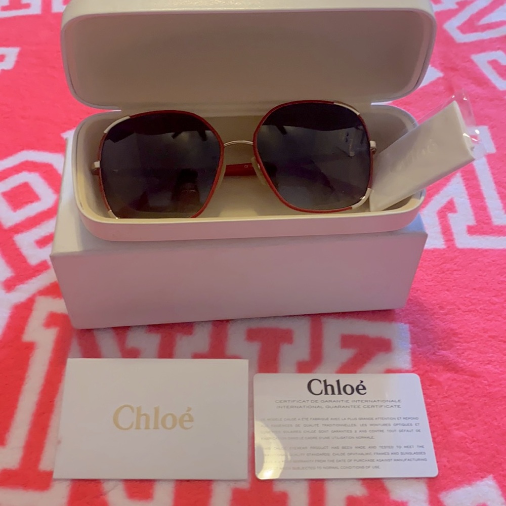 Red Chloe sunglasses brand new in box!